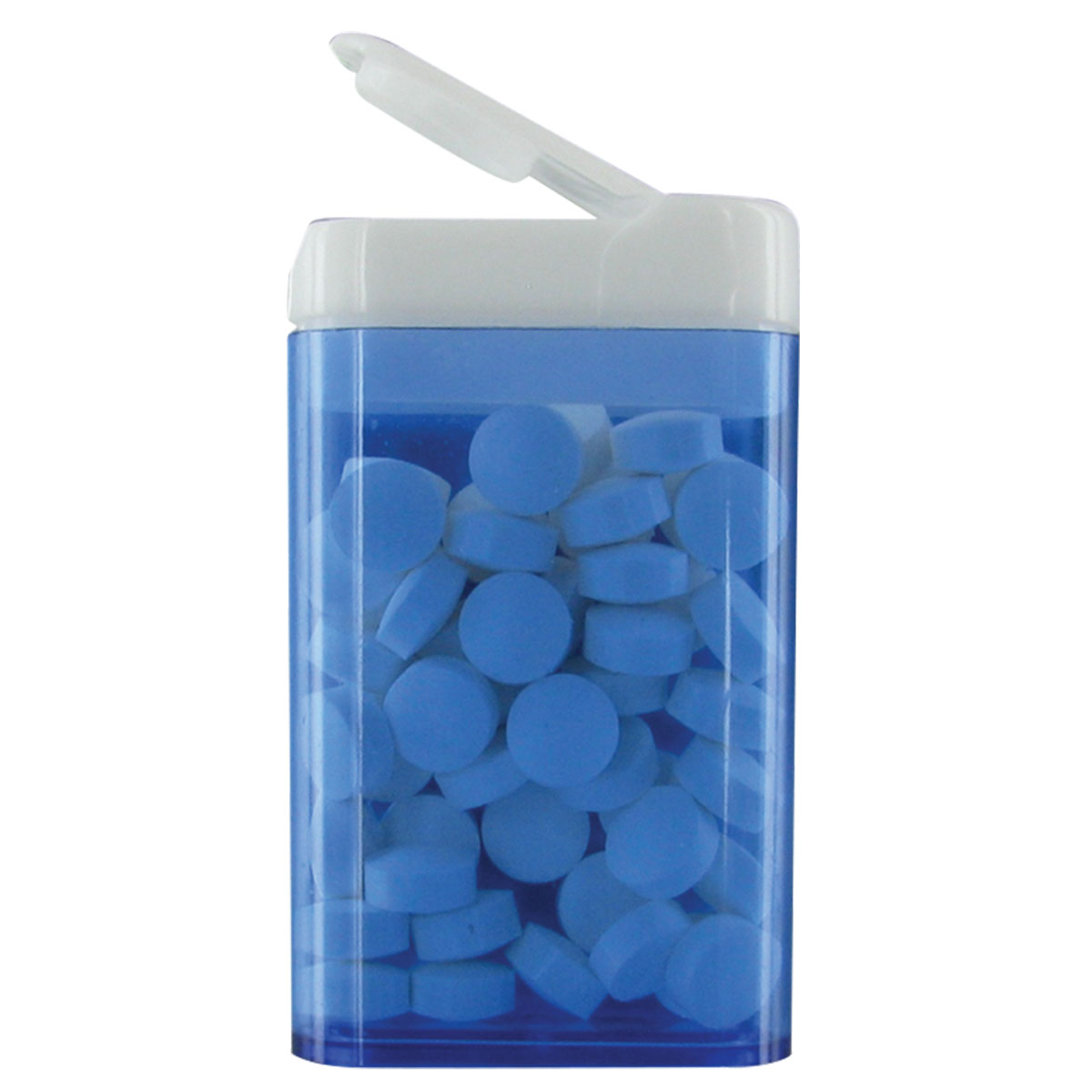 Blue Rectangular Flip-Top Mint Dispenser