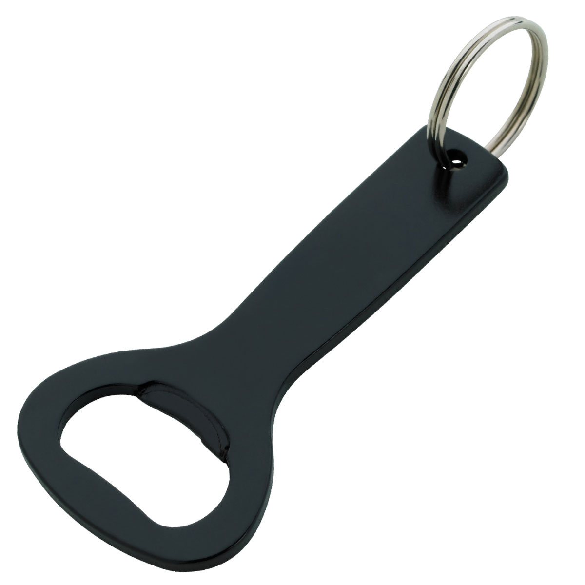 Black Aluminum Bottle Opener Key Ring  