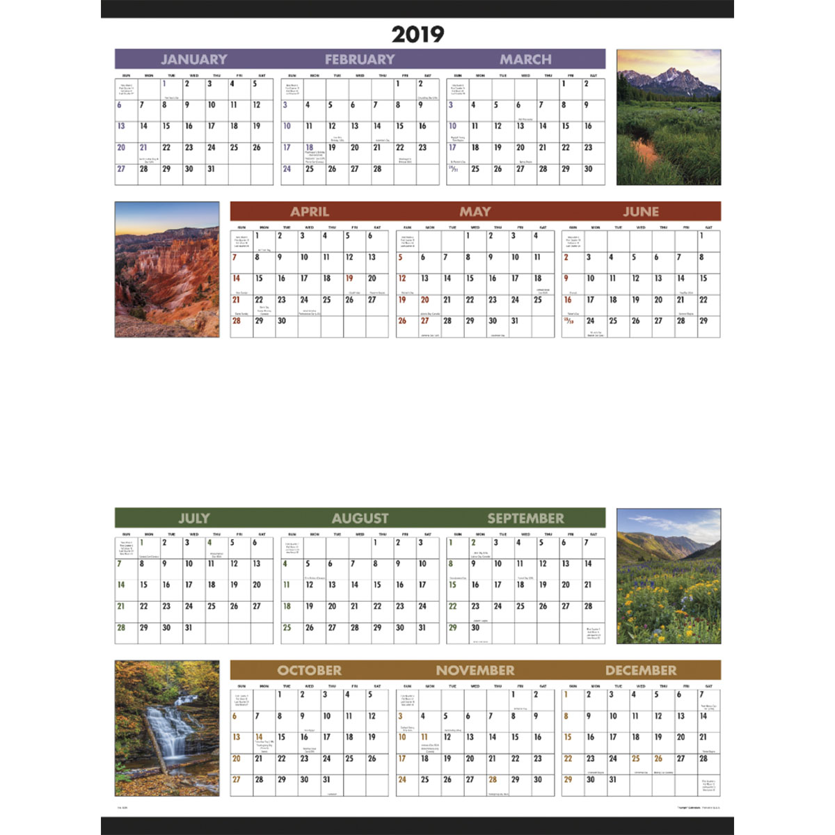White Scenic Span-A-Year Commercial Calendar