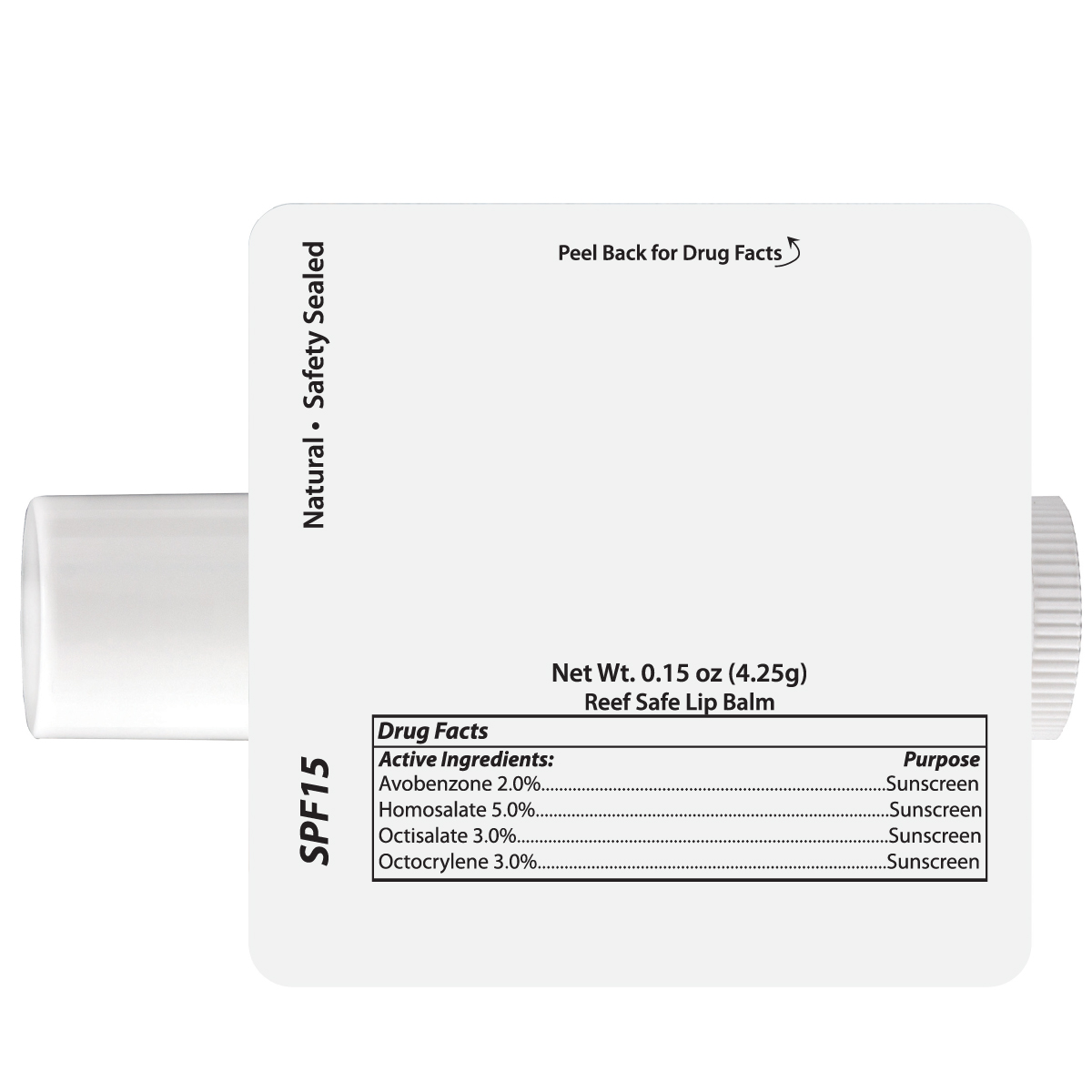 White FDA & Reef Safe SPF 15 Lip Balm