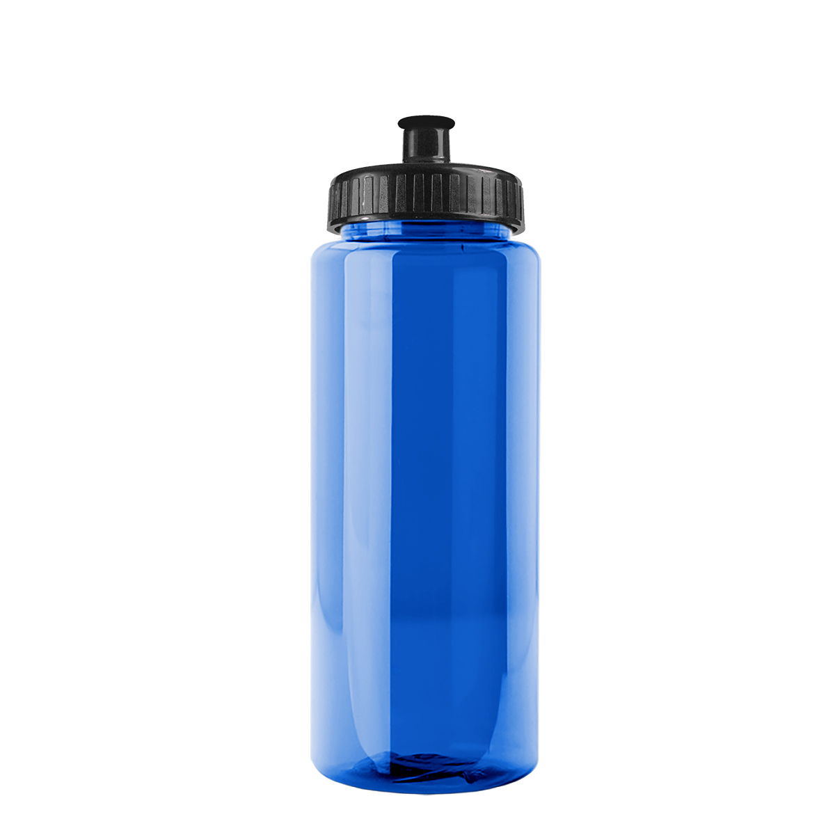 Blue The Guzzler Transparent Sports Bottle (32 oz)