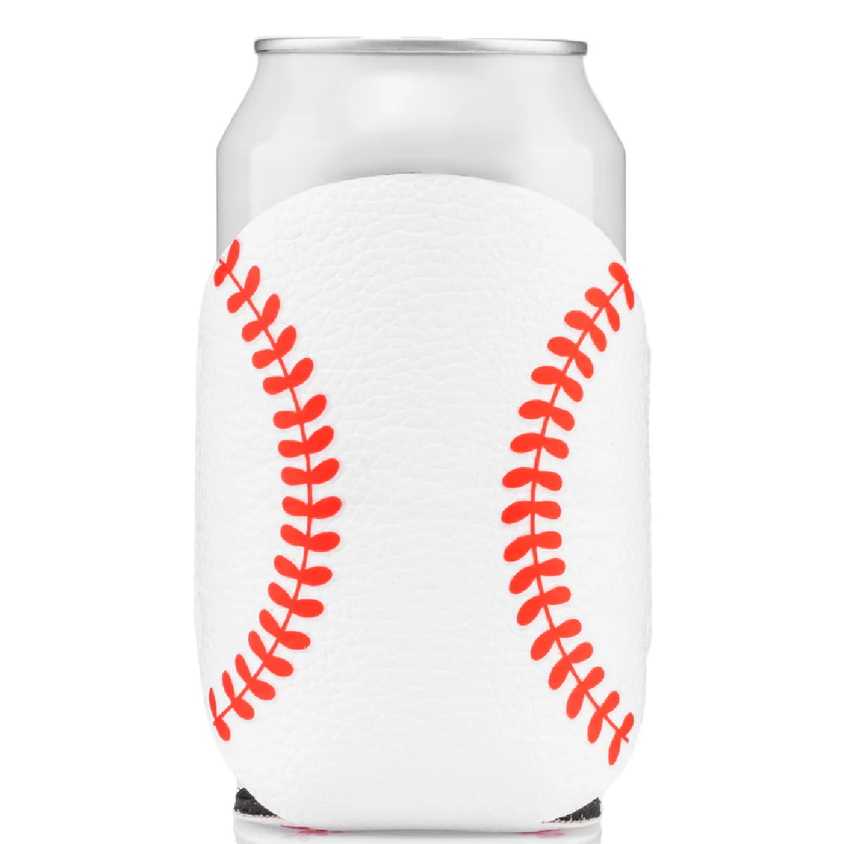 White/Red Baseball Can Cooler