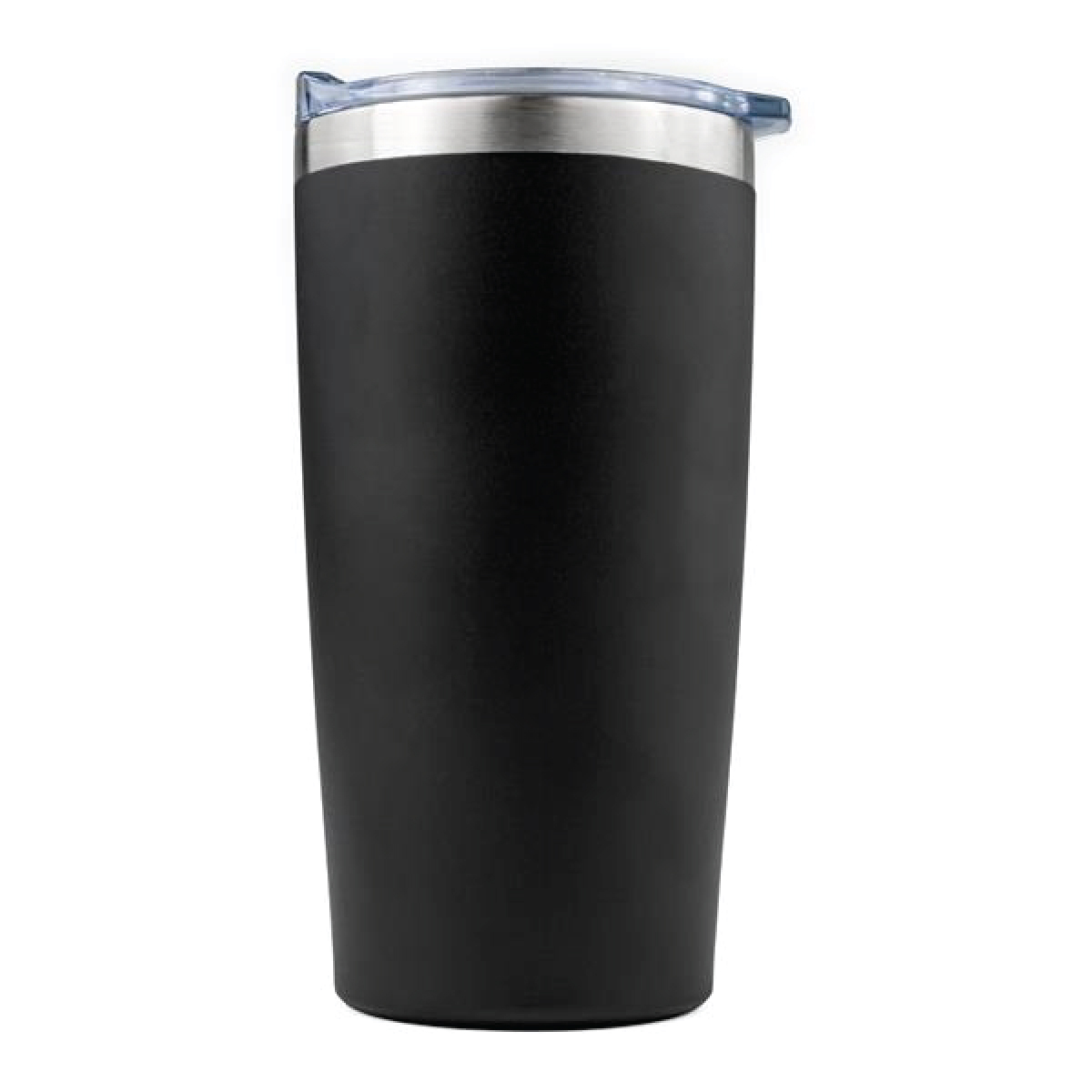 Black Sip Tek Tumbler with clear slide lid - Powder Coated 20 oz