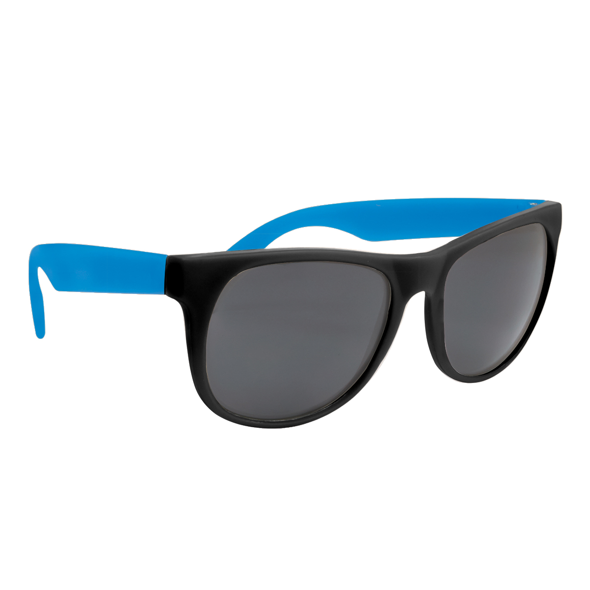 Black Frame with Blue Temples Rubberized Sunglasses