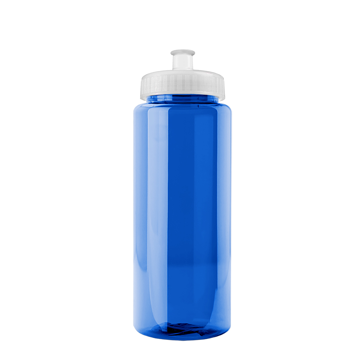 Blue The Guzzler Transparent Sports Bottle (32 oz)