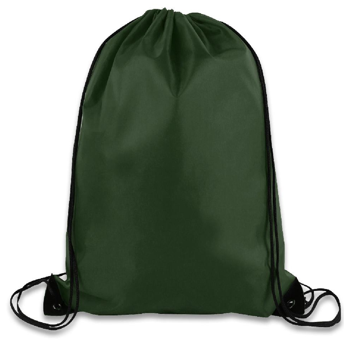 Army Green Polyester Drawstring Backpack 