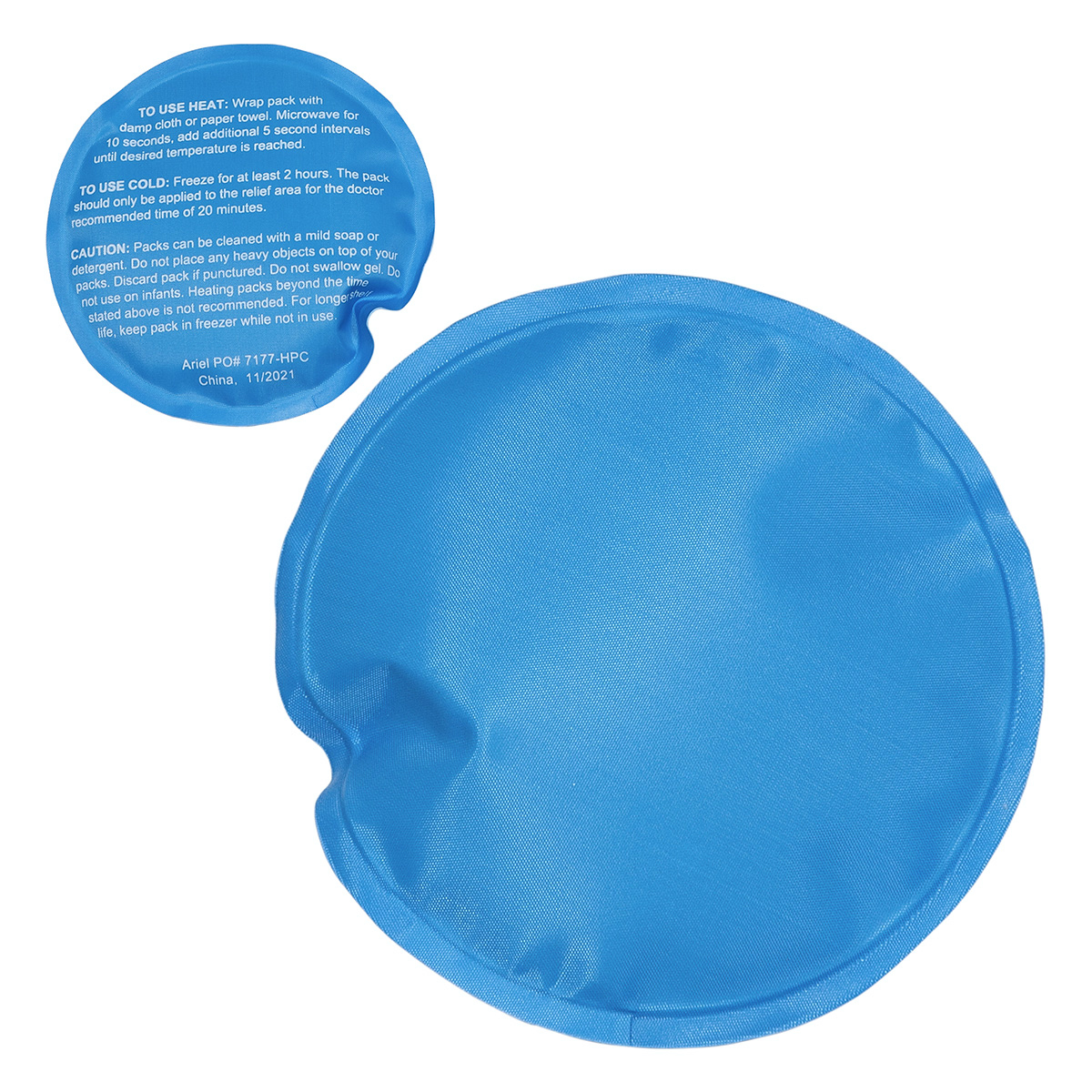 Blue Round Nylon-Covered Hot/Cold Pack