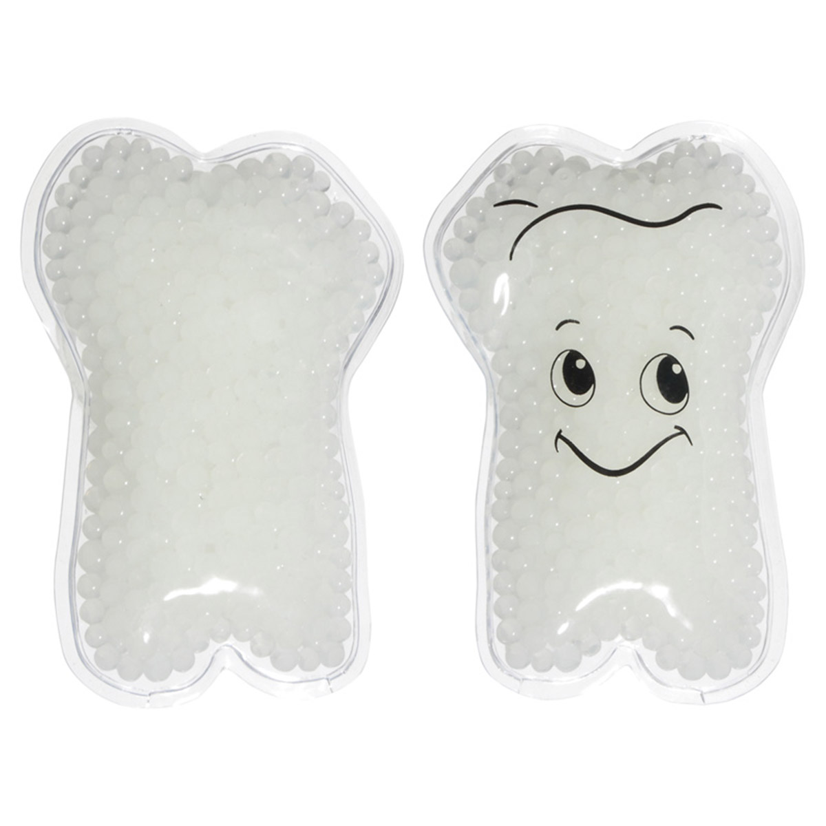 Pad Print 1 Color 1 Location Aqua Pearls Tooth Hot/Cold Pack