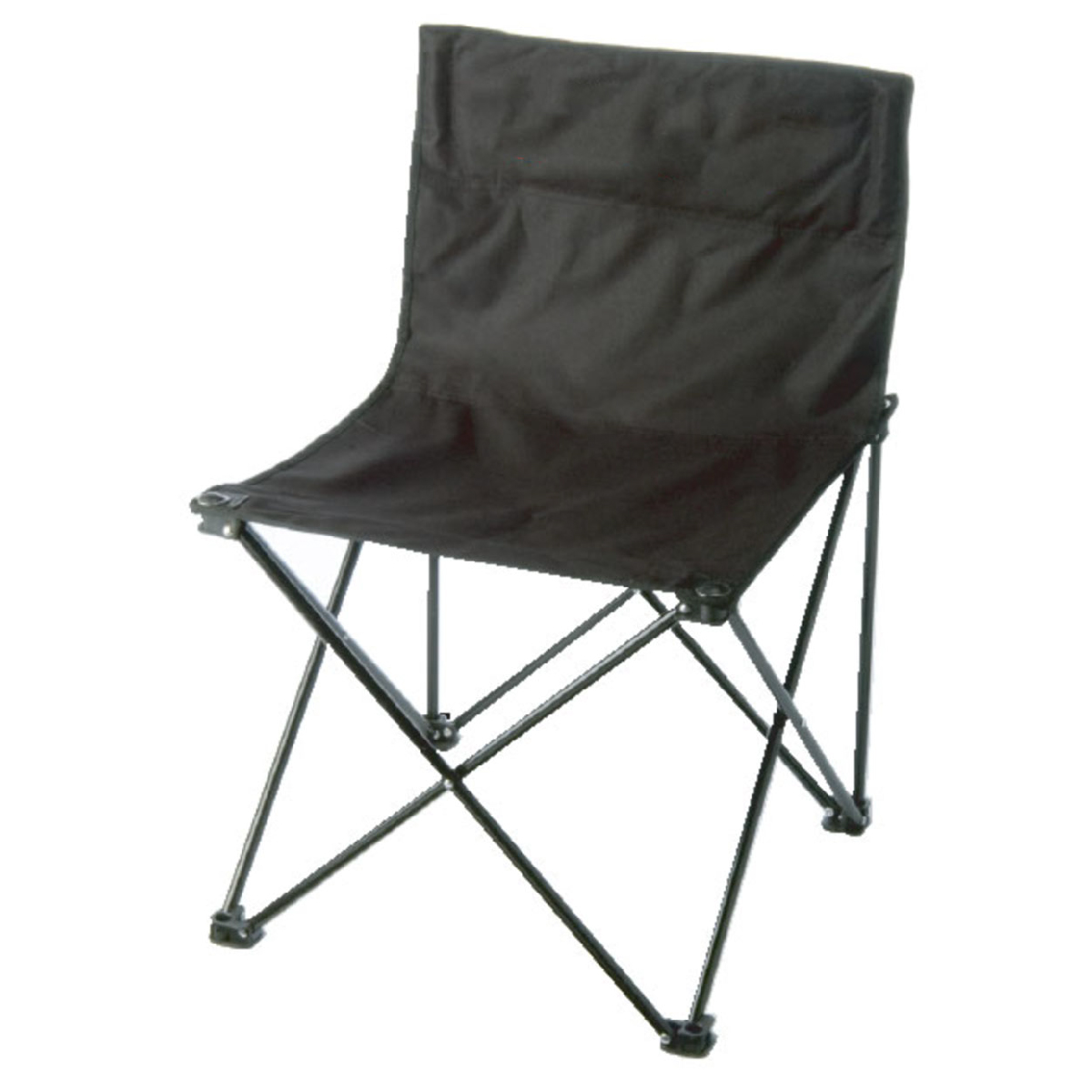 Black Deluxe Portable Folding Chair 