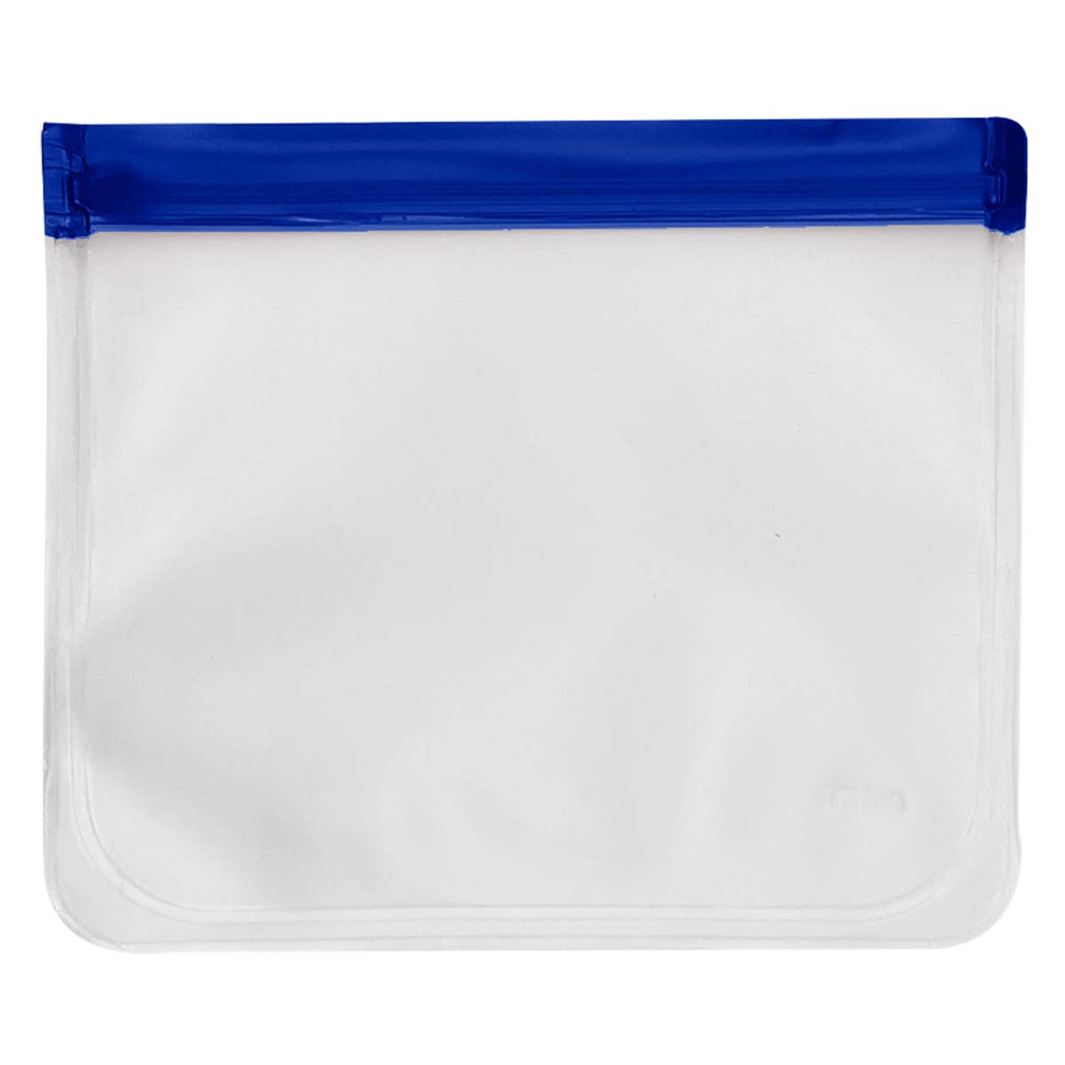 Clear with Blue Reusable Zip Top Storage Bag