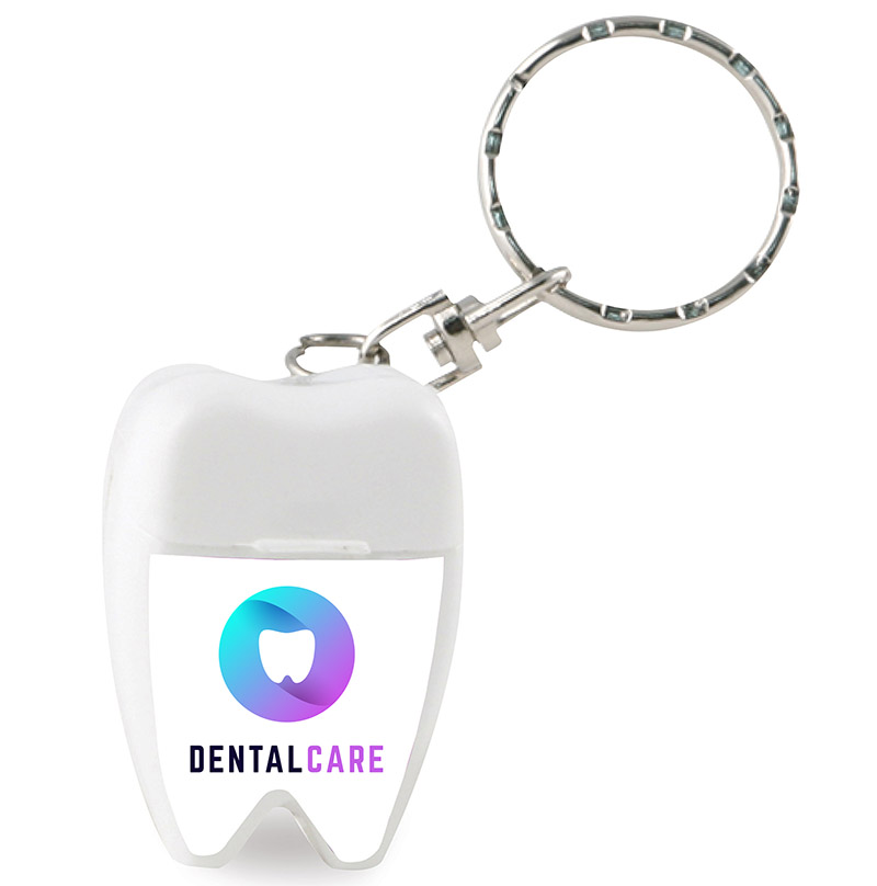 Tooth Shaped Dental Floss Key Chain